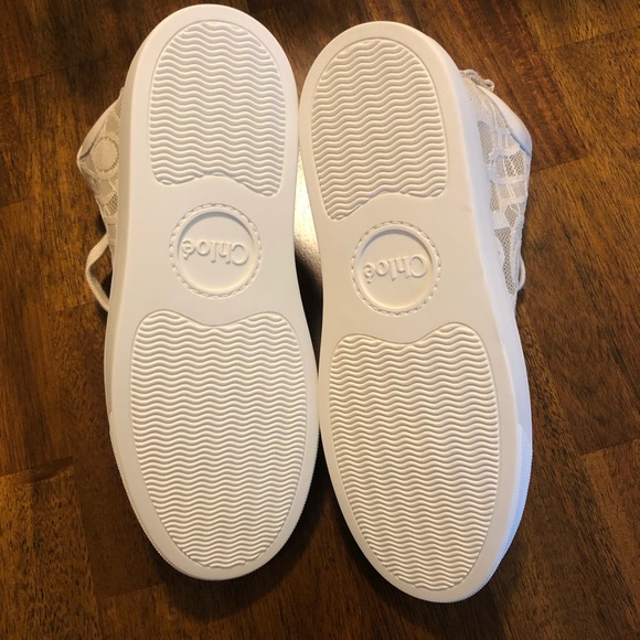 NIB $575 Chloé Lauren High Top Platform Sneaker in MILD BEIGE, Size 10US/40EU! - Picture 9 of 14